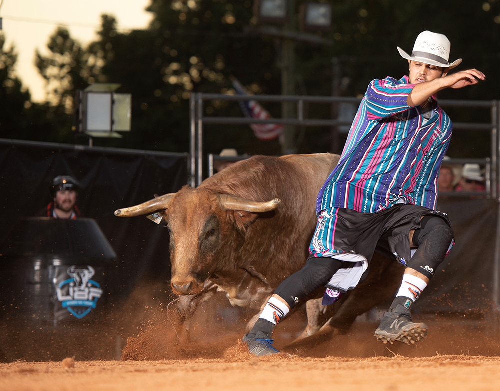 Sage Seay will bring his No. 1-spot in the Ultimate Bullfighters standings to Grand Island during the Friday and Saturday bullfights in conjunction with the Nebraska State Fair. (PHOTO BY CLICK THOMPSON)
