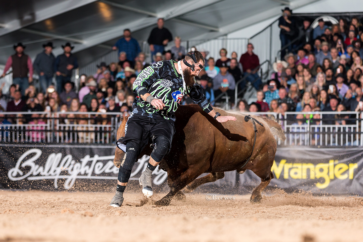 Weston Rutkowski has gone from the hunted to the hunter in the race for the Bullfighters Only world championship. (PHOTO BY TODD BREWER)