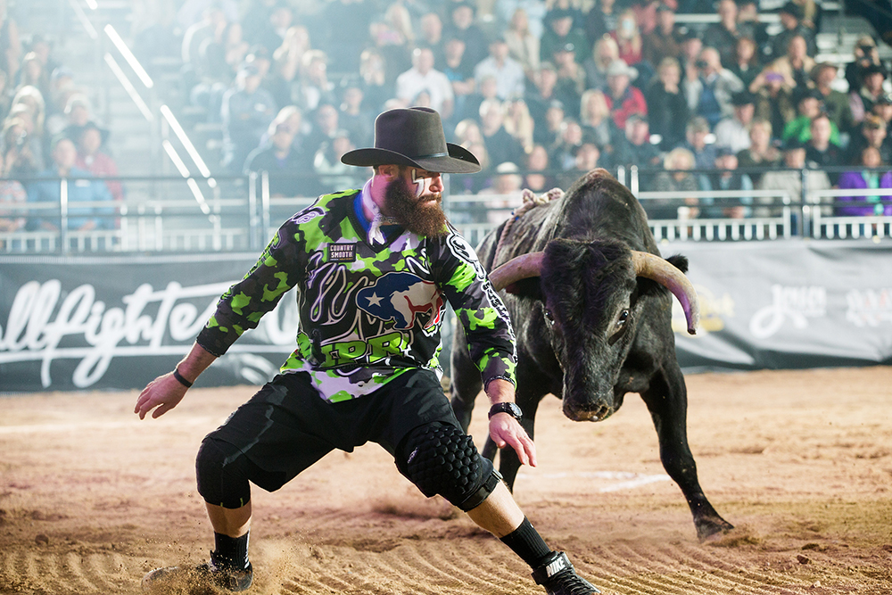 The biggest scores in Bullfighters Only come because half the score comes from the great animal athletes that are part of the mix. Weston Rutkowski, the two-time defending world champion, has experienced the good, bad and ugly of having outstanding bulls in a bout. The best bulls will be part of the Las Vegas Championship, set for Dec. 6-15 at the Tropicana Las Vegas. (PHOTO BY TODD BREWER)
