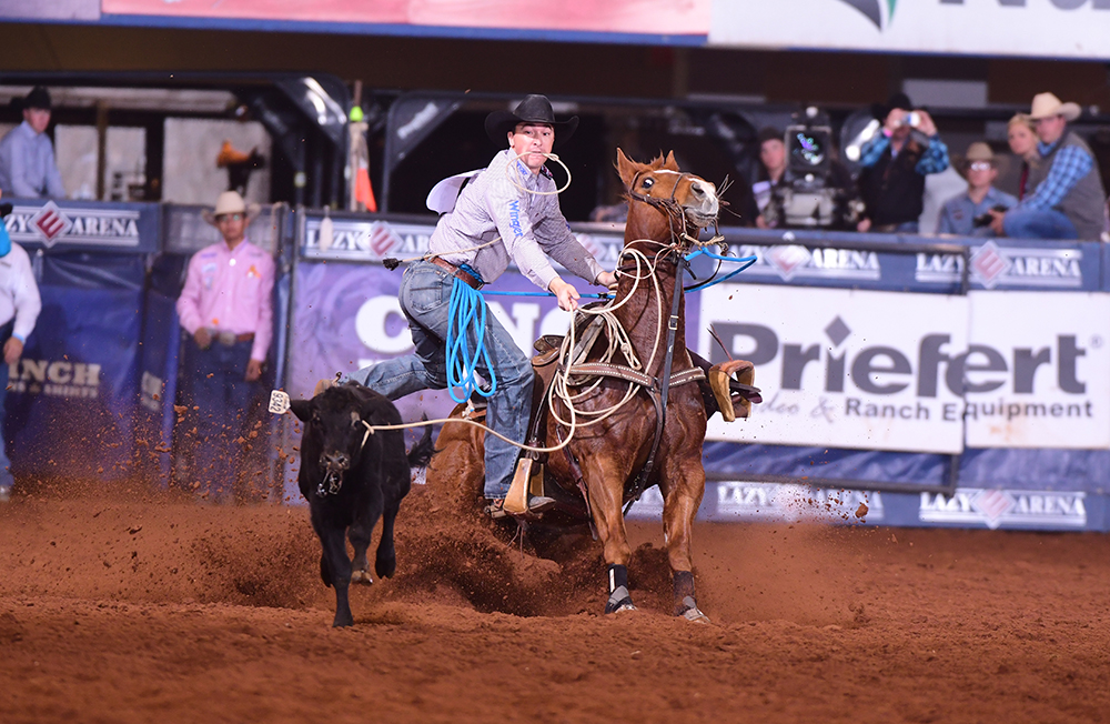 In just his third year competing in the CINCH Timed Event Championship, Jordan Ketscher will defend the title during this year's "Ironman of ProRodeo." (PHOTO BY JAMES PHIFER)