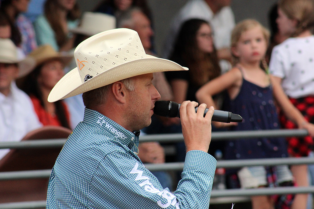 Scott Grover is more than an announcer for the Eagle County Fair and Rodeo; he's also the biggest cheerleader in the arena, and the crowd reacts to his lead.