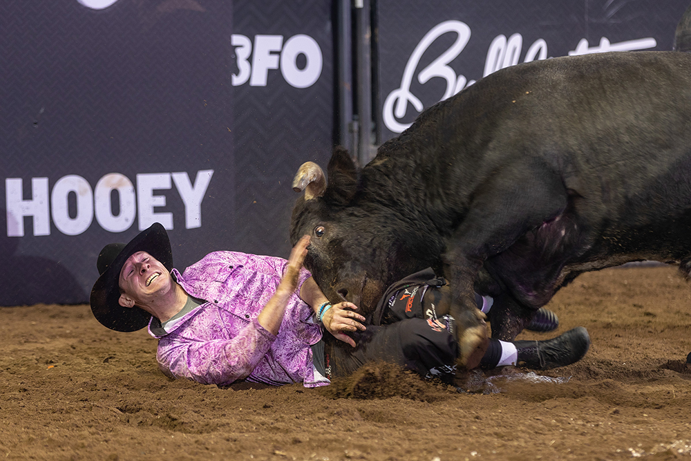 Despite recent struggles on the Bullfighters Only tour, Kris Furr is focused on the tasks at hand as he prepares for the Speedway Series Finale, set for 11 a.m. Sunday at Texas Motor Speedway in Fort Worth. (PHOTO BY TODD BREWER)